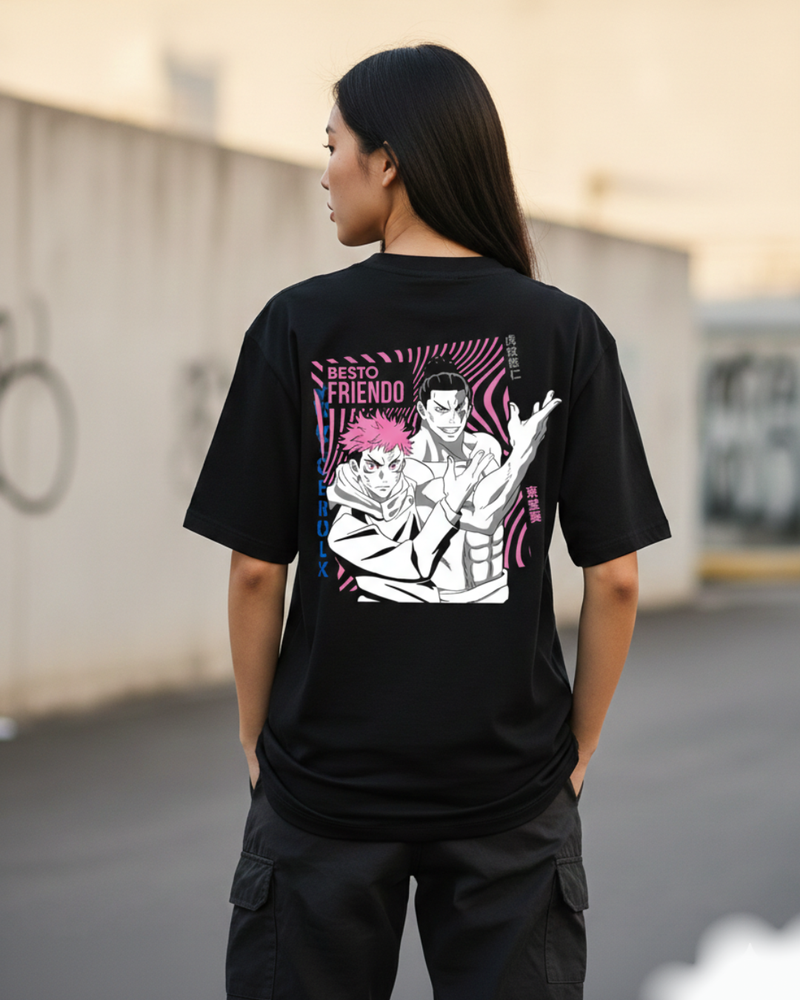 Besto Friendo – Brotherhood Graphic Oversized T-Shirt